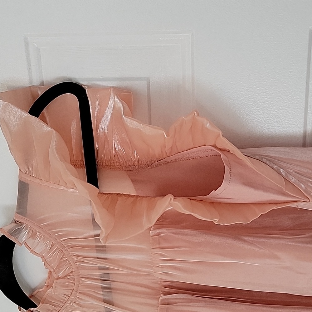 Entro Peach Shiny Ruffle Dress - Picture 5 of 8